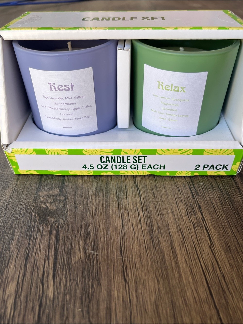 Rest & Relax Lavender and Sage Scented Candle Duo